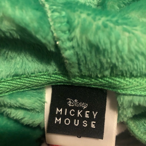 Disney Mickey Mouse. Santa Mickey Fuzzy Hoodie. Gently used- Green condition - Picture 3 of 7